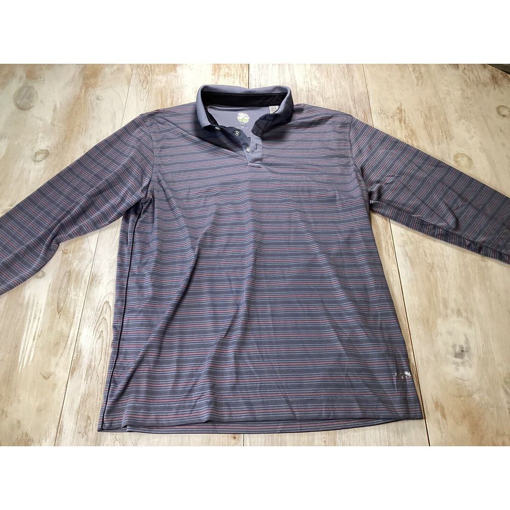 Callaway X Series Gray Polo‎ With Red And Black Stripes Golf Long Sleeve